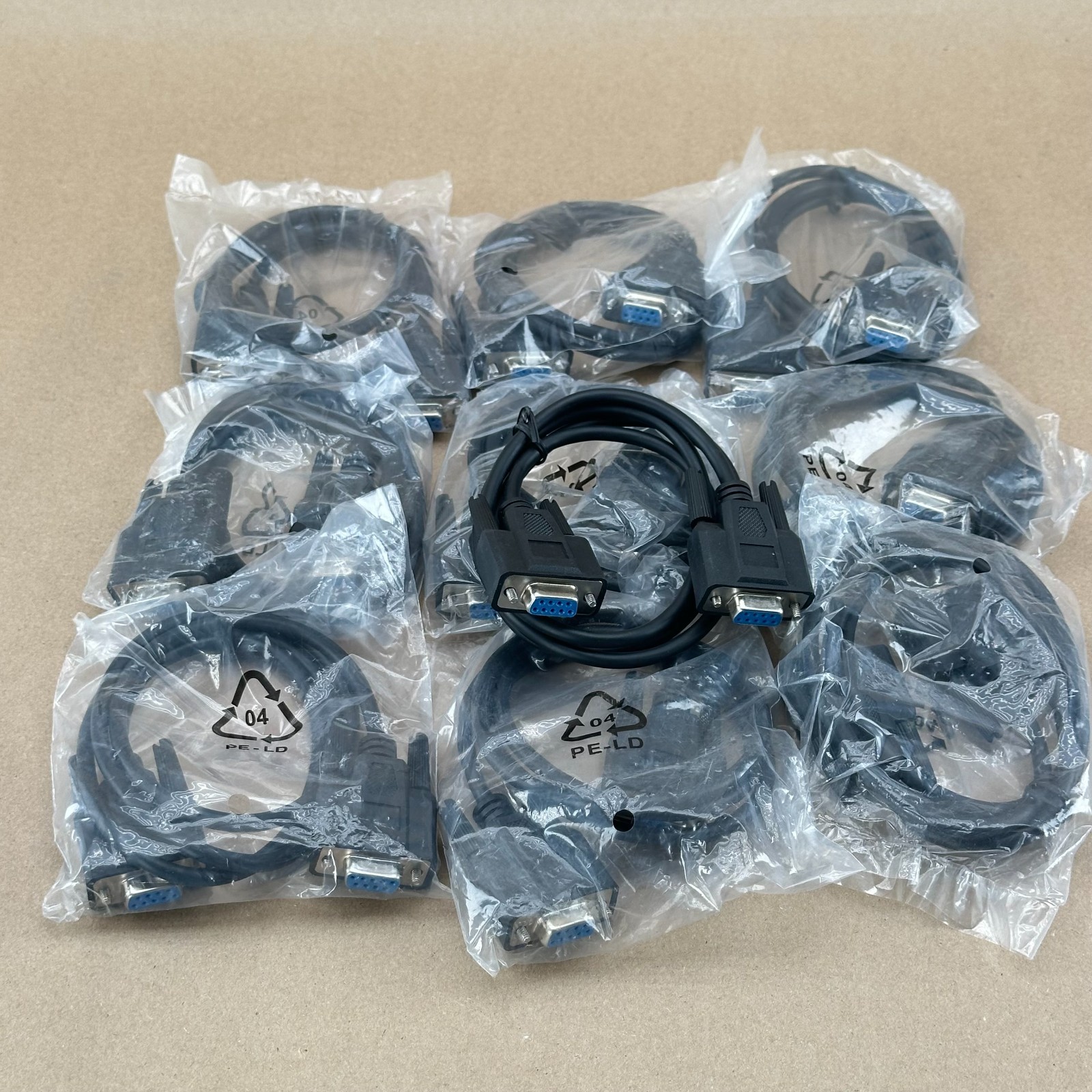 Lot of 10 DB9 Female to Female 3ft RS232 Serial Cables Straight Through New