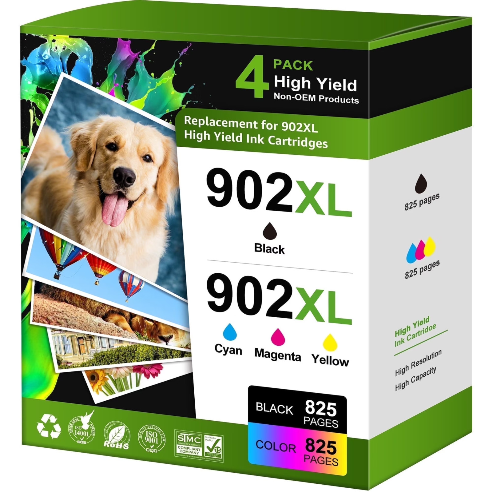 902XL Ink Compatible Ink Cartridges Officejet Pro 4 Pack