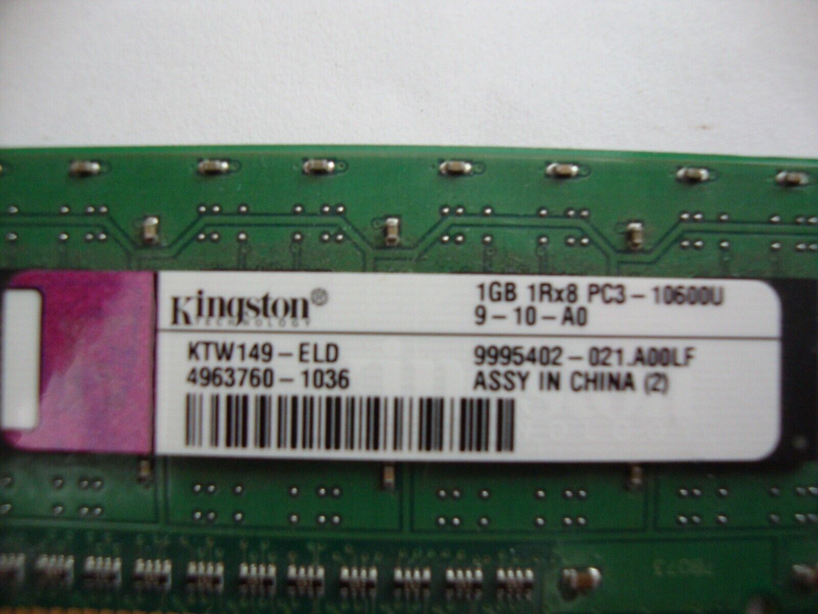 Kingston Technology Company, KTW149-ELD, 1GB