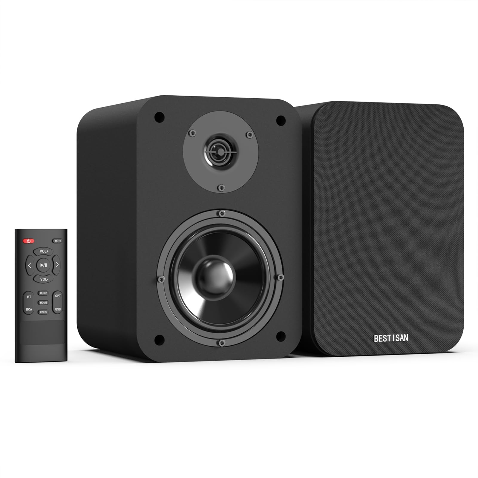 BESTISAN Powered Bookshelf Speakers Bluetooth Desktop Active Computer Monitor