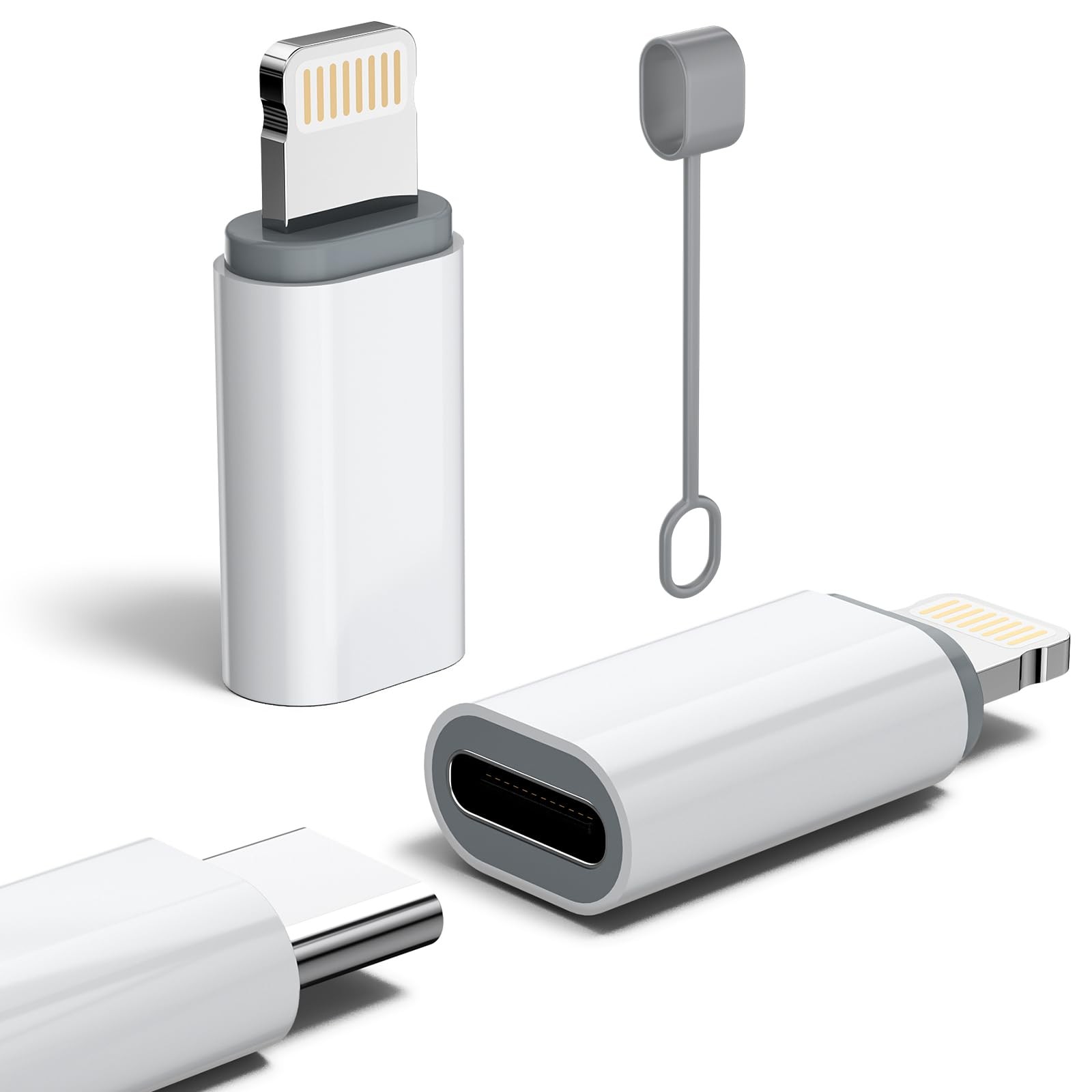 YFMaiQi MFi Certified USB C to Lightning Adapter 2 Pack,27W Fast White