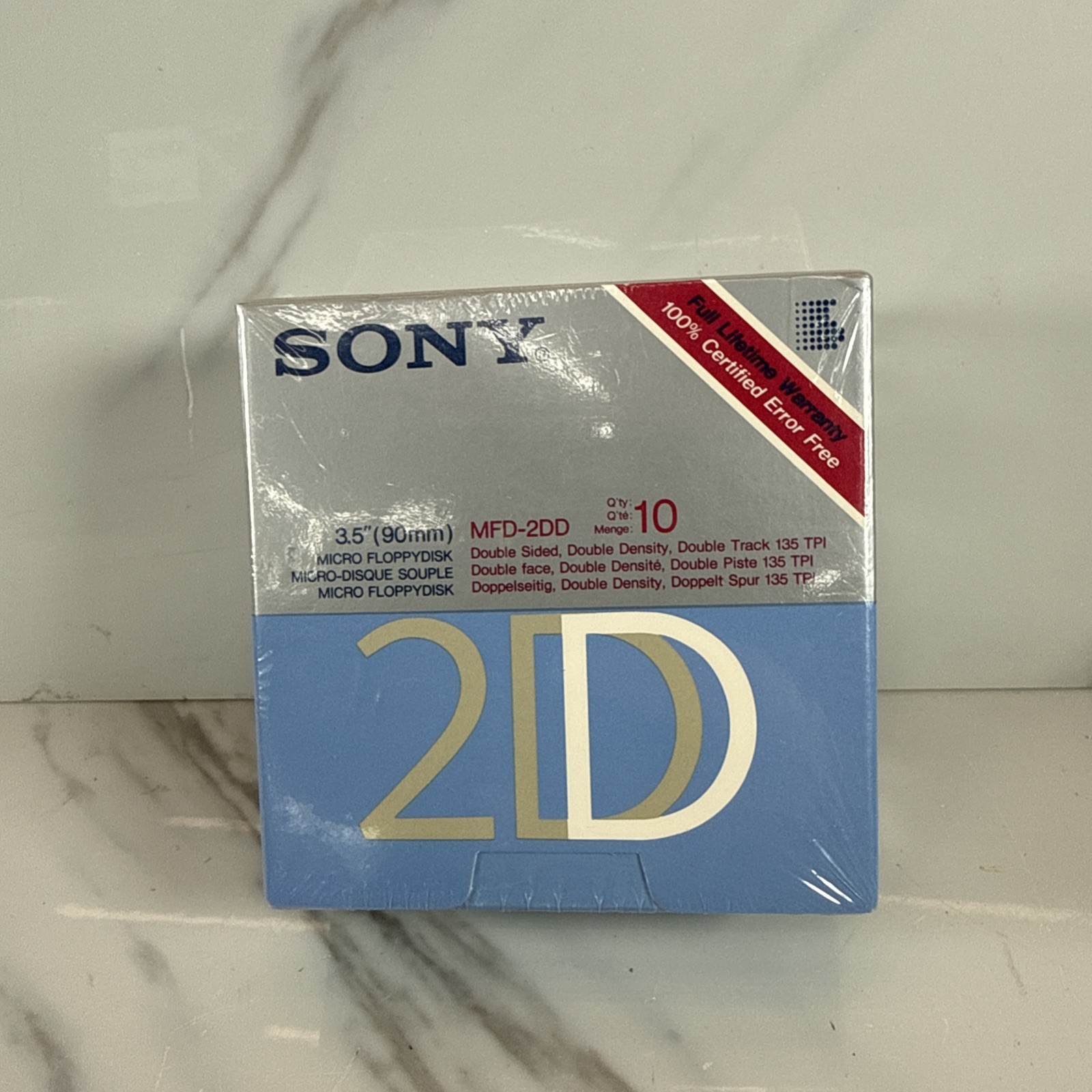 NEW/SEALED SONY MFD-2DD Micro Floppy Disks 10 Disks