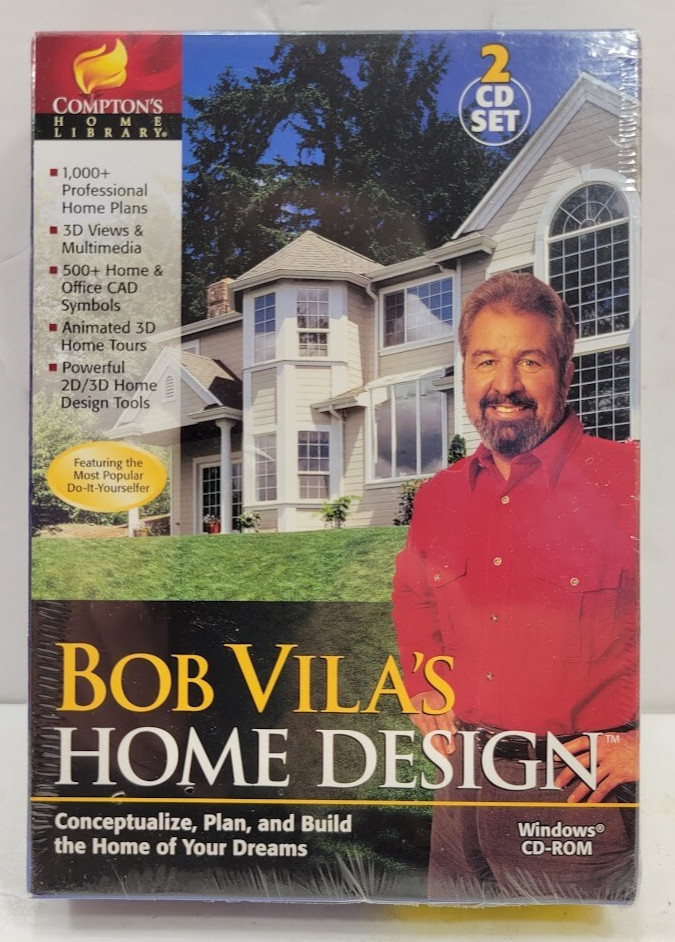 NOS Bob Vila's Home Design  2 CD Set for Windows 98