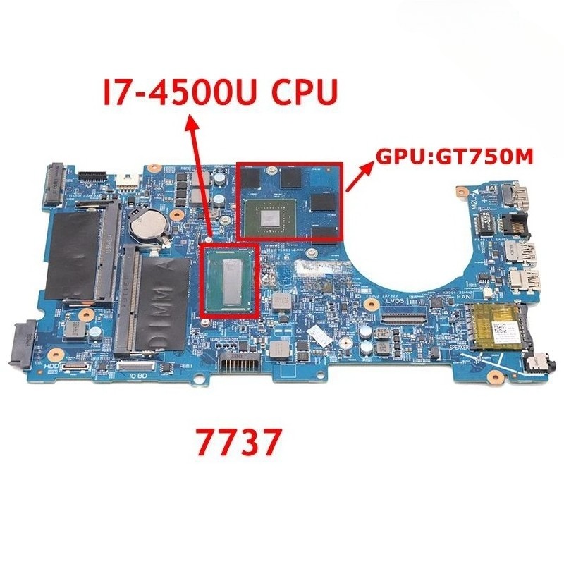 12309-1 F53D4 For Dell Inspiron 17R 7737 Motherboard I7-4500U CPU GT 750M GPU