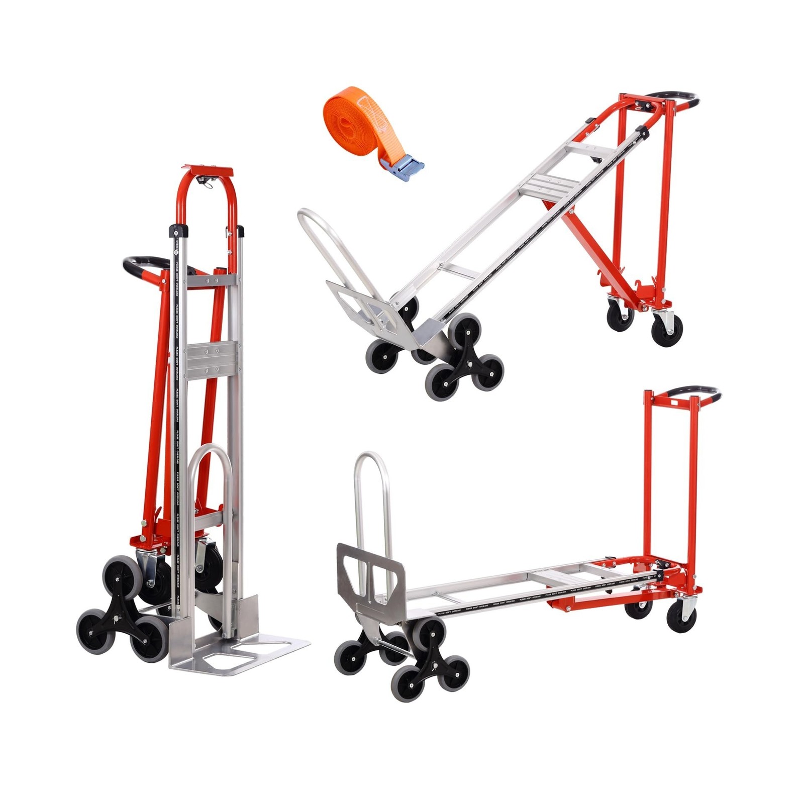 3-in-1 Industrial Convertible Hand Truck Dolly,1000 lbs Capacity Aluminum Han...