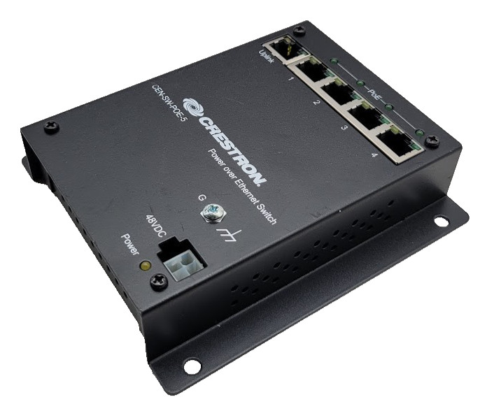 Crestron CEN-SW-POE-5 5-Port Wall Mount POE Switch (DEVICE ONLY)