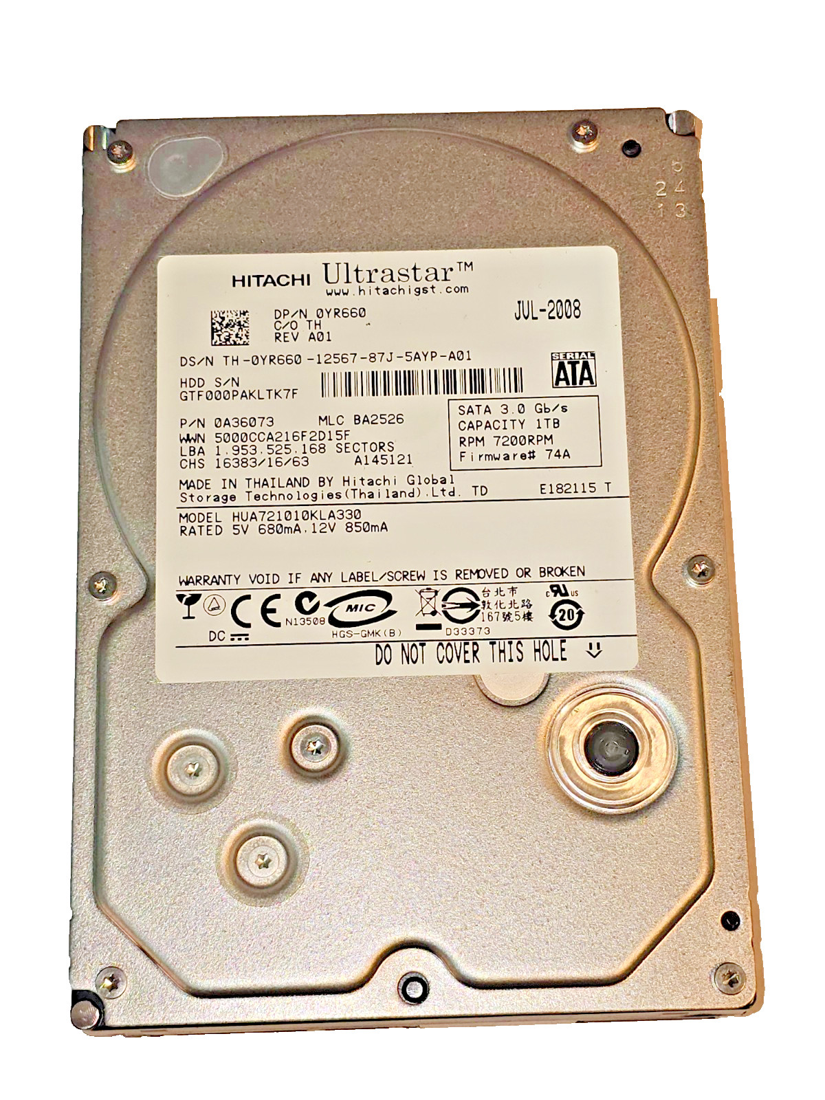 Hitachi Ultrastar A7K1000 HDD 3.5" SATA II 1 TB HUA721010KLA330