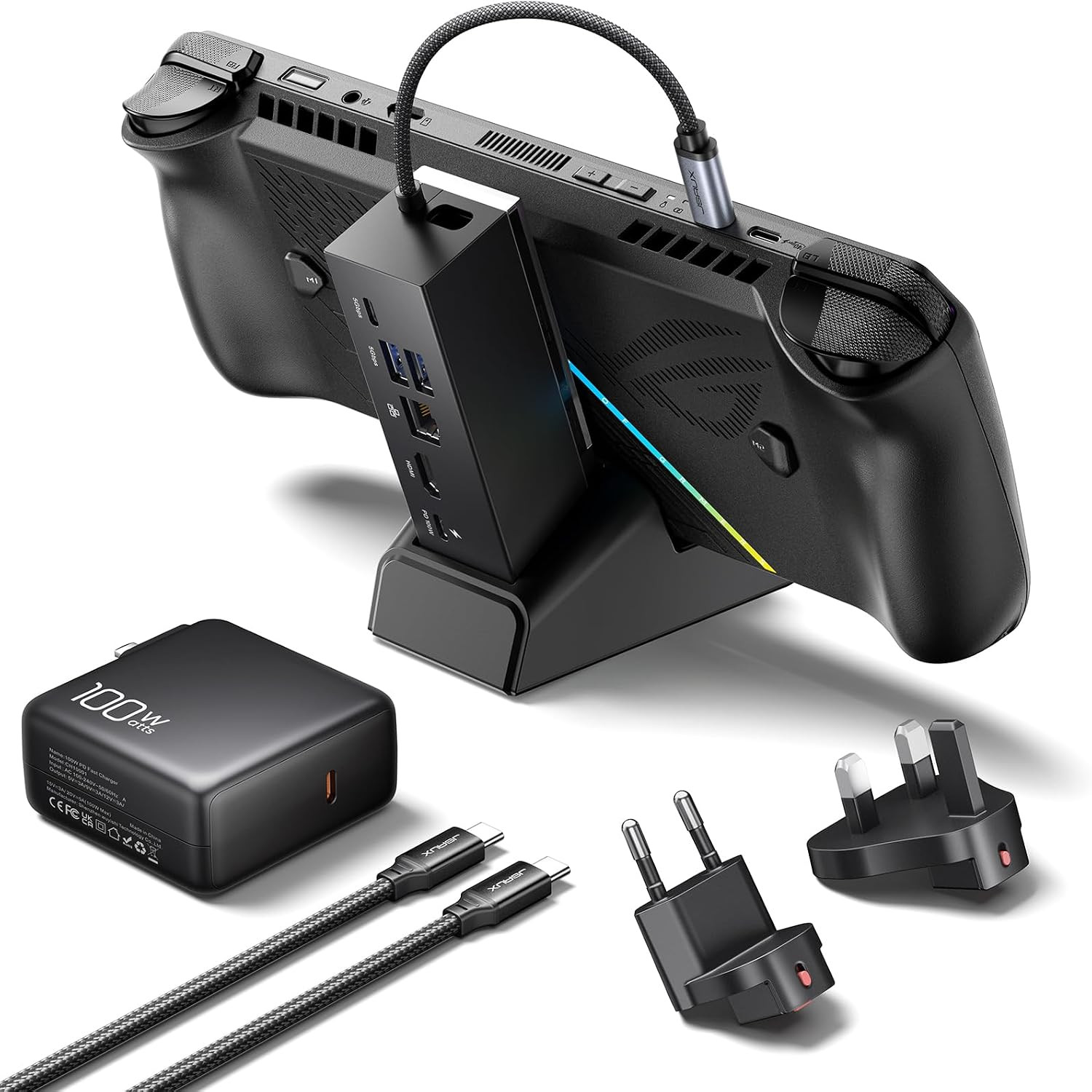 Docking Station & 100W Charger for ROG Xbox Ally X /ROG Ally X/Steam