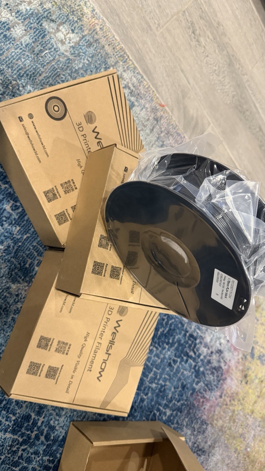 Wellshow PLA+ BLACK 1.75mm Filament For 3D Printer