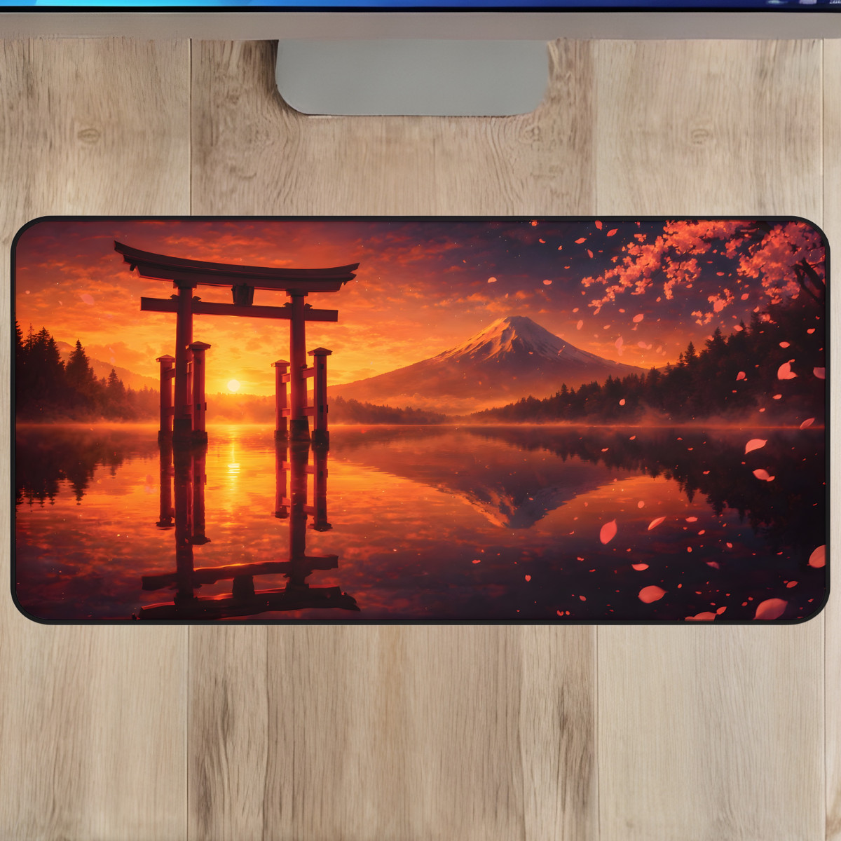 Japanese Torii Gate Sunset Desk Mat 16x32 XL Gaming Mouse Pad Non-Slip