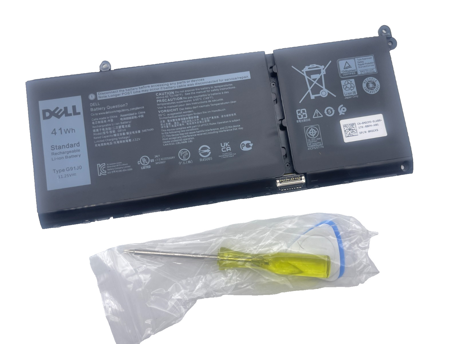 Genuine G91J0 41Wh Battery For Dell Inspiron 13 5310 5320 5330 14 5410 5415 5418