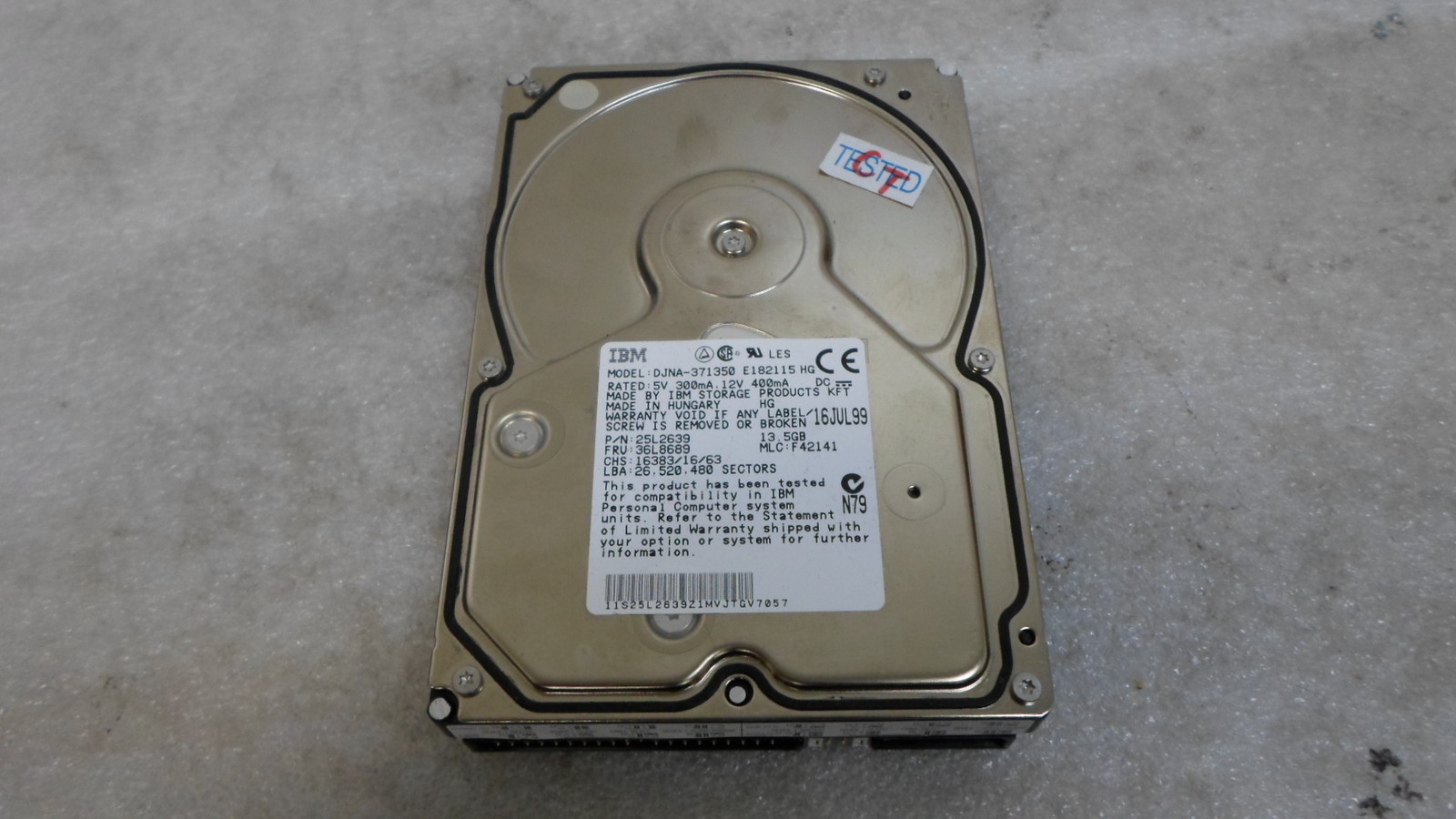 IBM 36L8689 25L2639 DJNA-371350 13.5GB 7200 RPM IDE Hard Drive TESTED