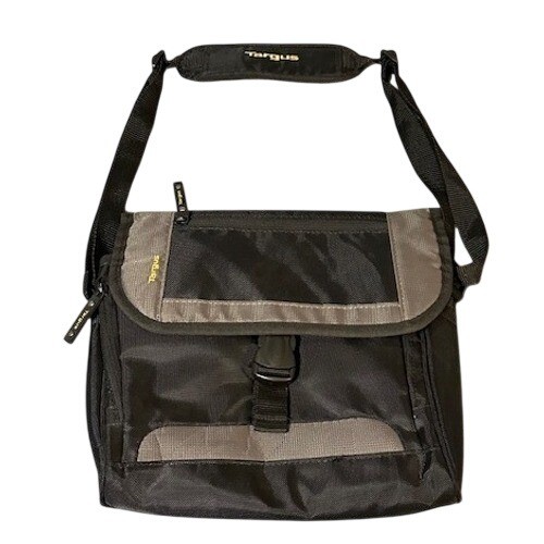 Targus Messenger Bag Black Grey Nylon Tech Tablet Laptop Crossbody Travel Case