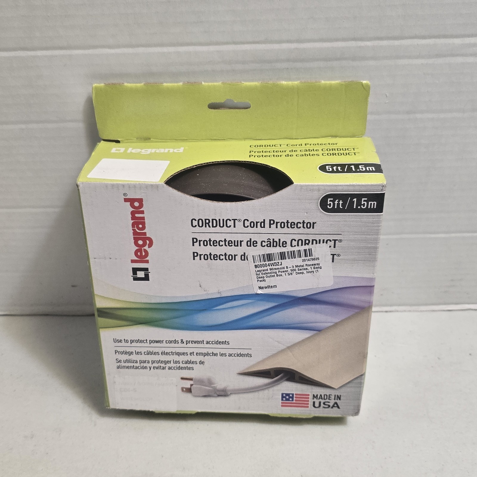 LEGRAND CDB-15 CORDUCT CORD PROTECTOR 15' BROWN WIREMOLD Open Box