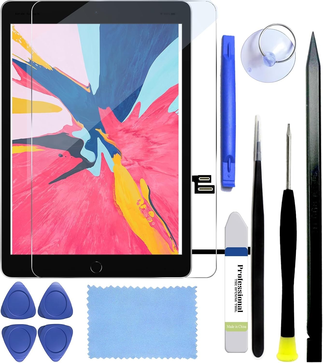 Touch Screen Glass Replacement Kit for iPad 9th Gen 10.2 Inch A2602 A2603 A2604