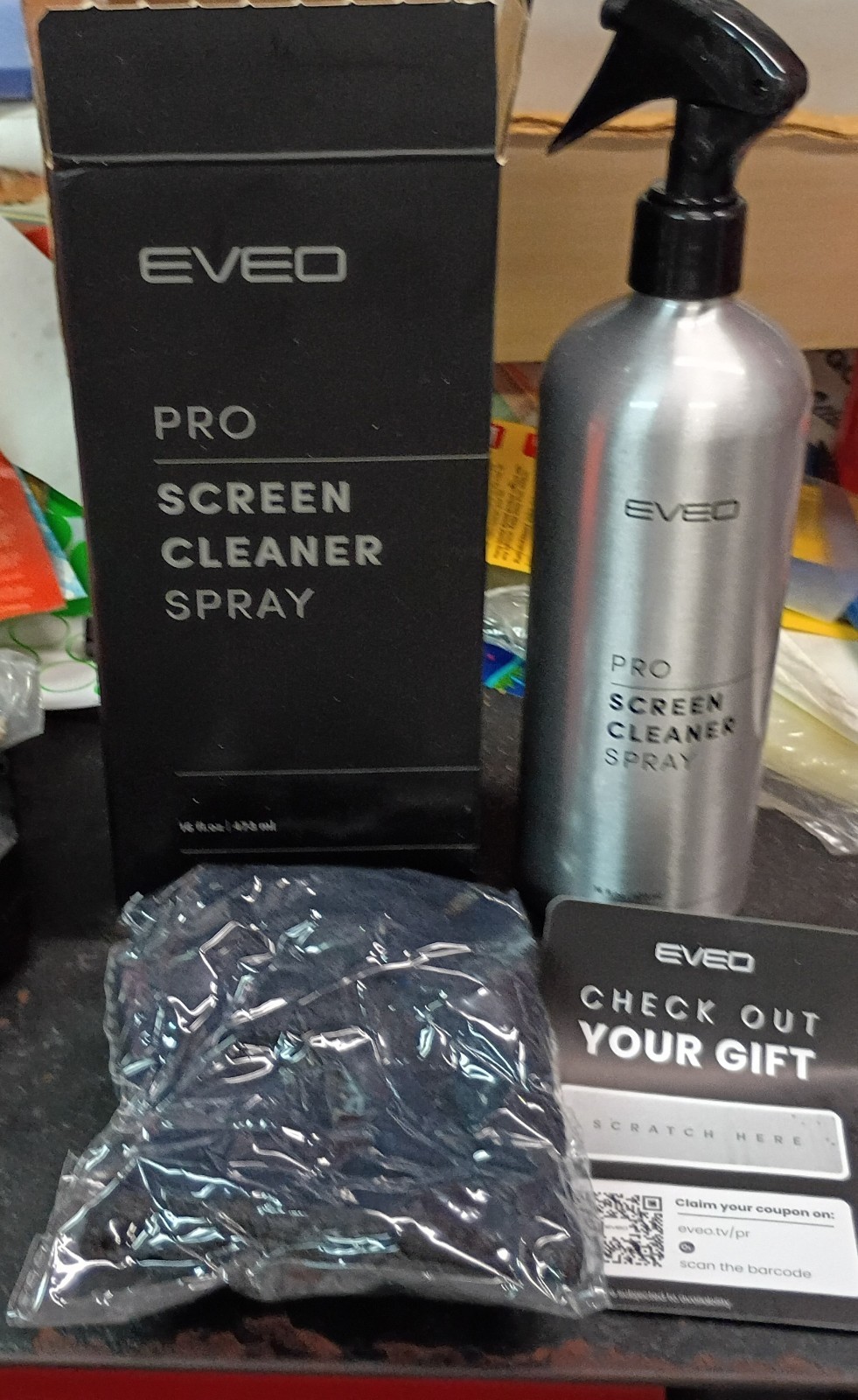 EVEO Pro Screen Cleaner Spray 16fl oz With Microfiber Cloth PC Laptop TV Phone