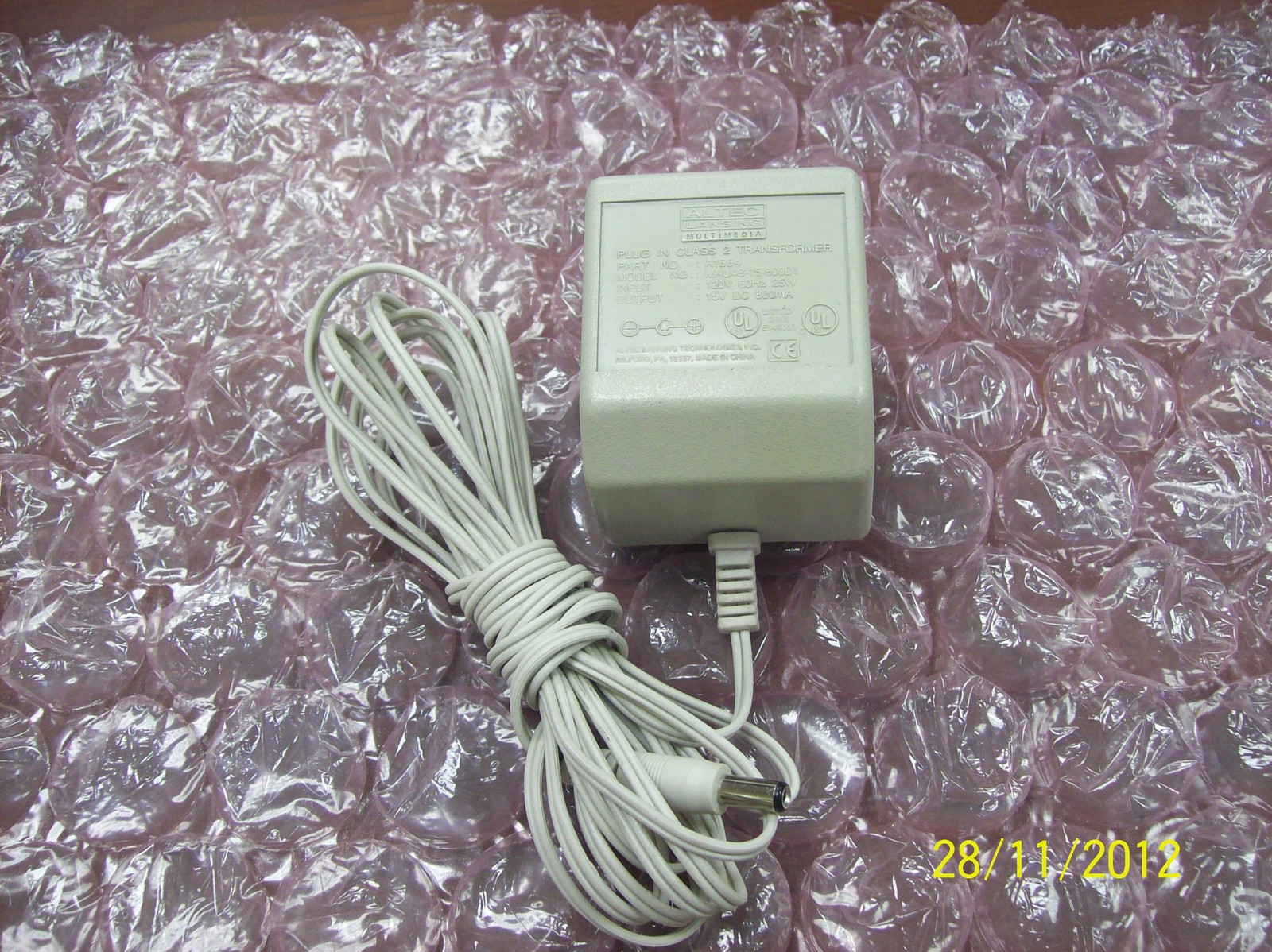 Altec Lansing Technologies MAU48-15-800D1 Used Working Class 2 Transformer