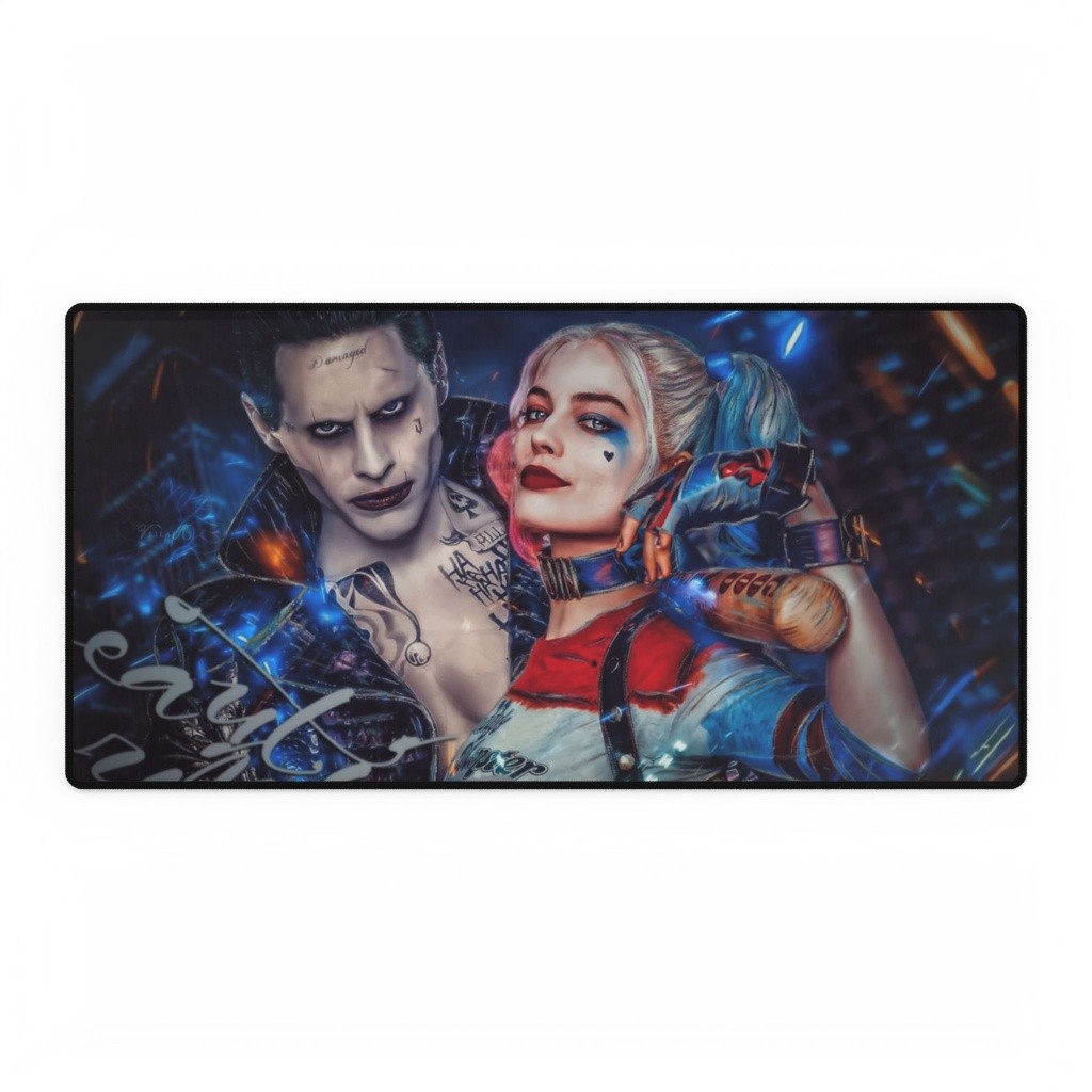 DC Comics Suicide Squad Joker And Harley Quinn Movie Logo Mouse Pad Desk Mats