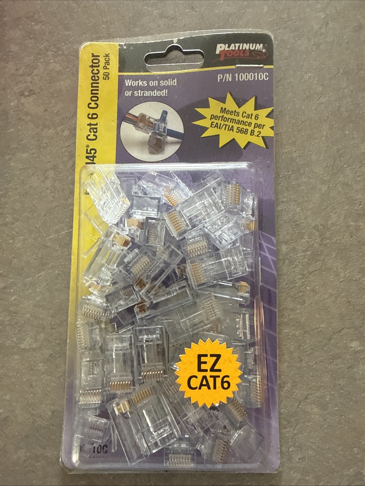 Platinum Tools 100010C EZ-RJ45 CAT6 Modular Plug Connector with 50 Clam Shells