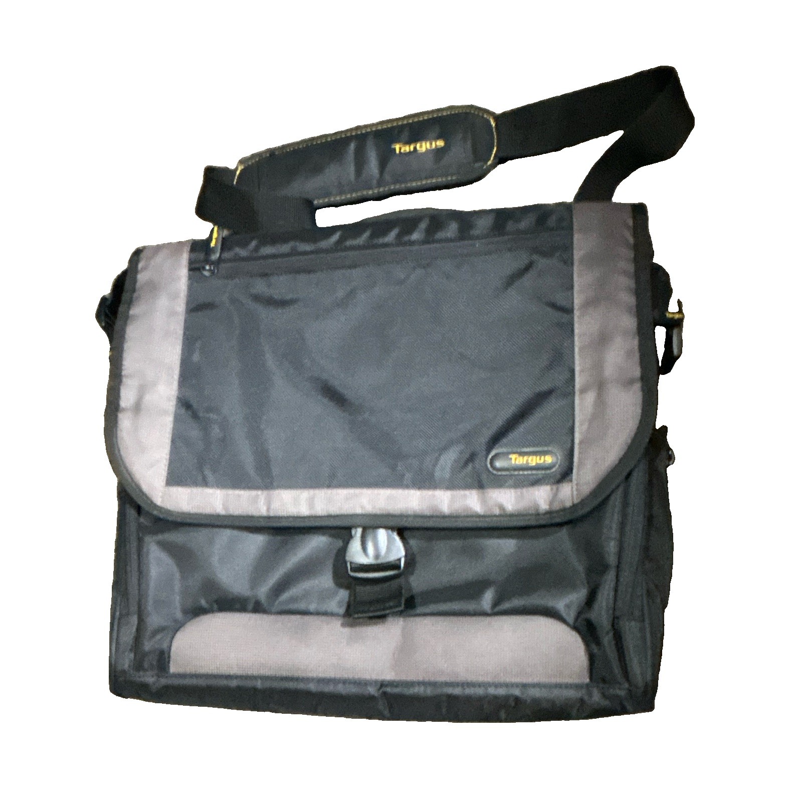 Targus 15in Nylon Padded Laptop Shoulder/Messenger Bag Black/Gray Solid