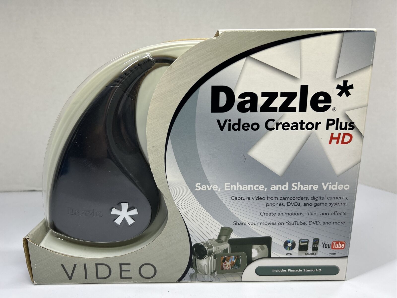 Dazzle DVC-107 Video Creator Plus HD Pinnacle USB Video Capture Device NOB