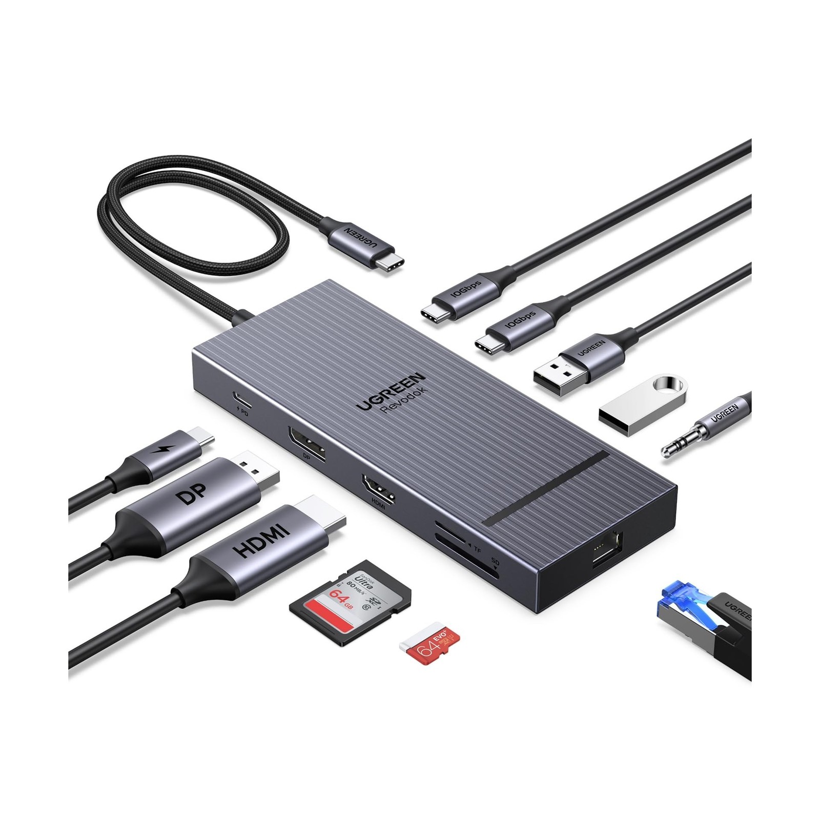 UGREEN 11-in-1 Docking Station: 4K@120Hz DP+HDMI, Dual 10Gbps U... USA FAST SHIP