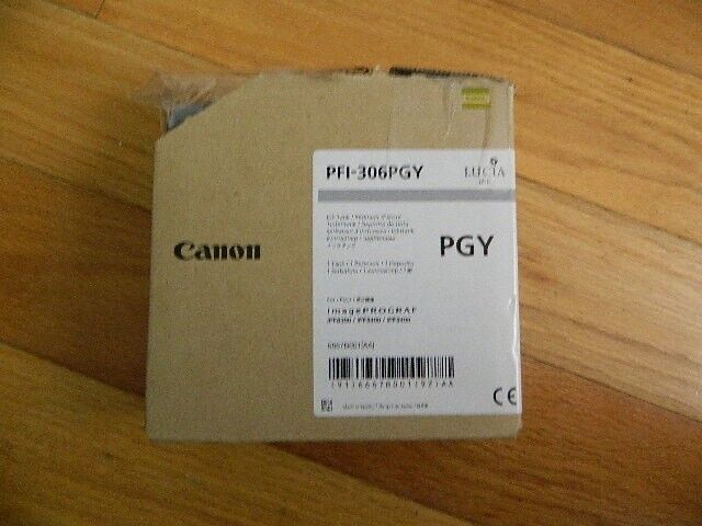 2019 GENUINE CANON PFI-306PGY PHOTO GRAY INK TANK IMAGEPROGRAF IPF8300/8400/9400