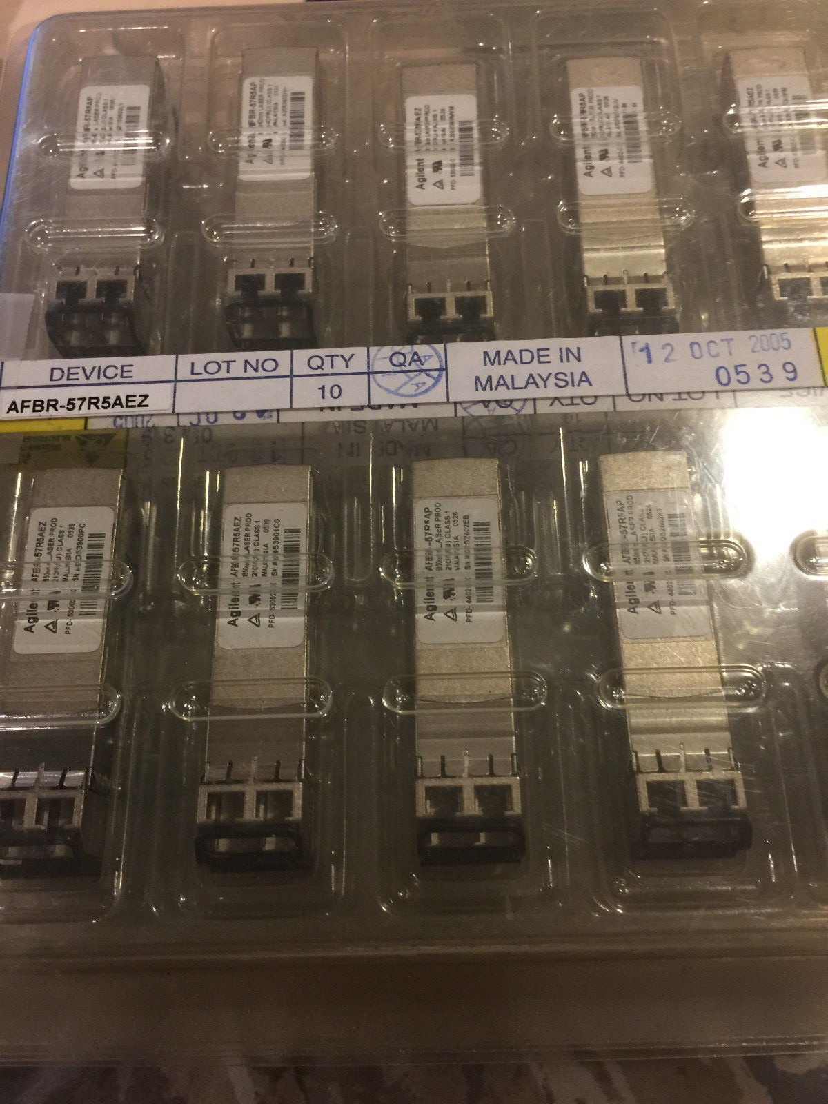 Lot of 10 Genuine Agilent AFBR-57R5AEZ 850Nm Laser Prod Fiber Optic Transceiver 