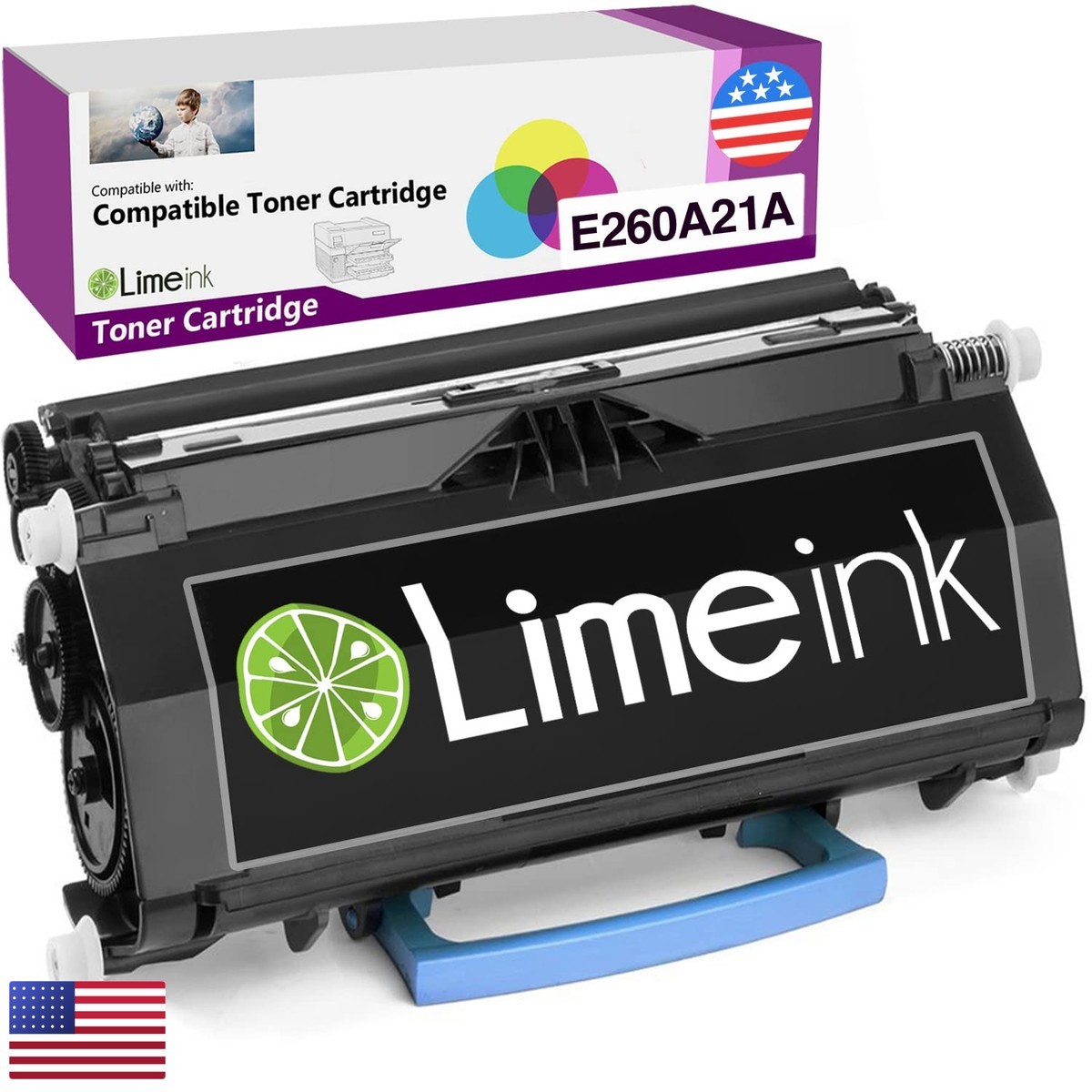 Limeink Compatible Toner Cartridge for Lexmark E260d E260 E360 E460 E462dtn
