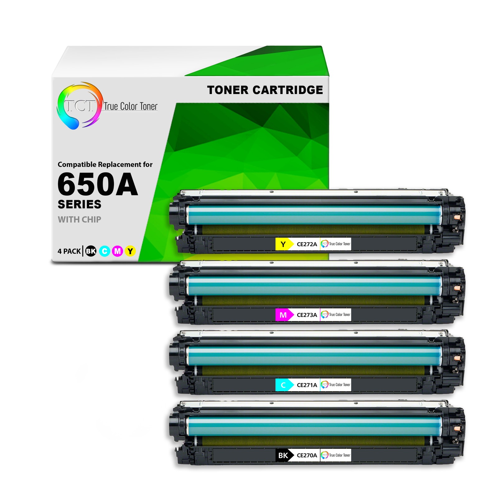 TCT 4PK 650A Toner Set CE270A CE271A CE272A CE273A For HP LaserJet CP5525