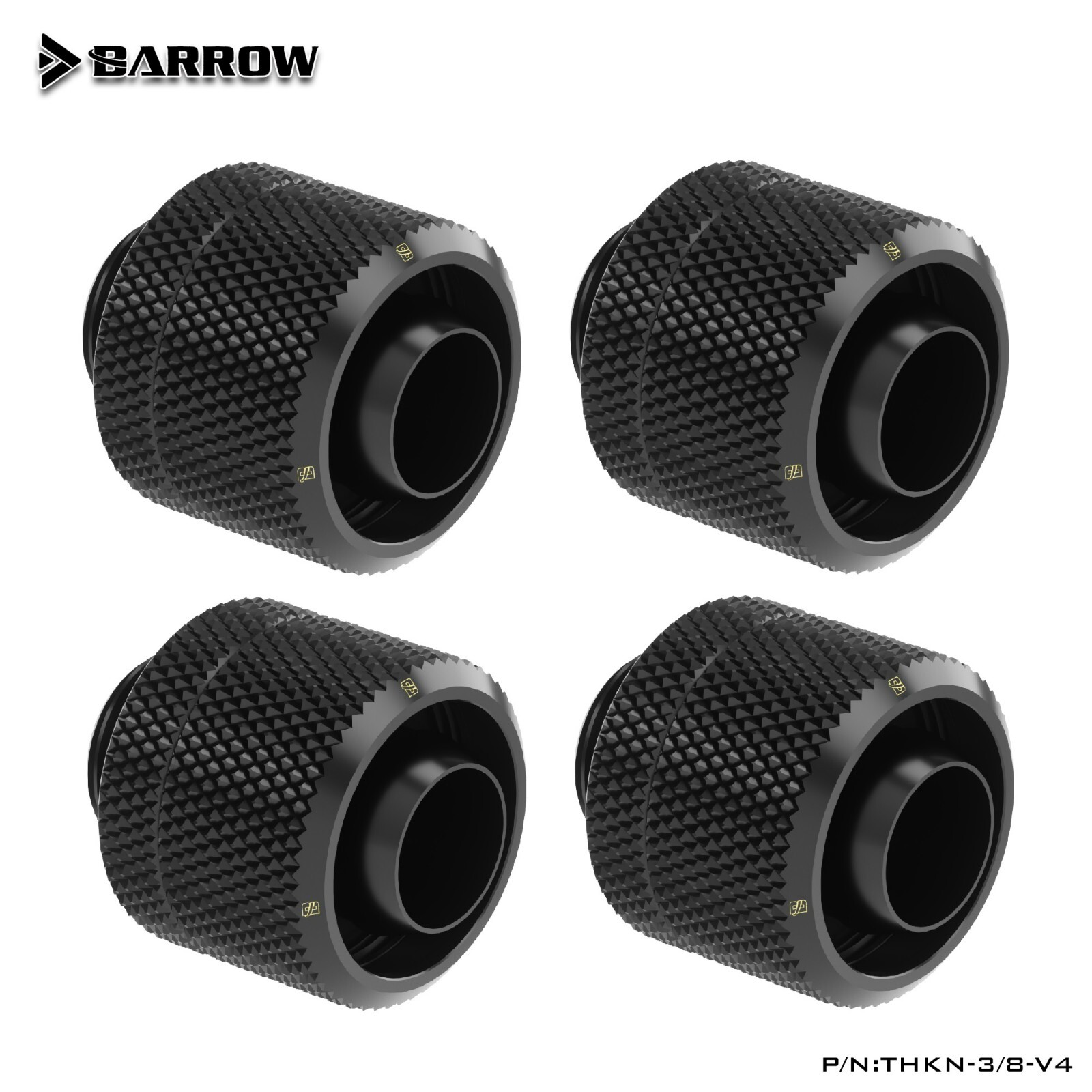4Pcs Barrow G1/4" to 3/8" ID, 5/8" OD Compression Fitting Soft Tubing 10/16mm B