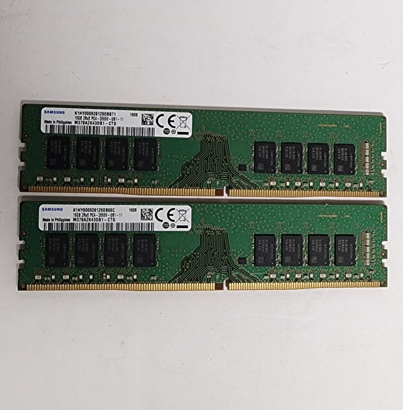 Samsung 32GB( 16GBx2) DDR4 2RX8 PC4-2666V Desktop memory M378A2K43DB1-CTD