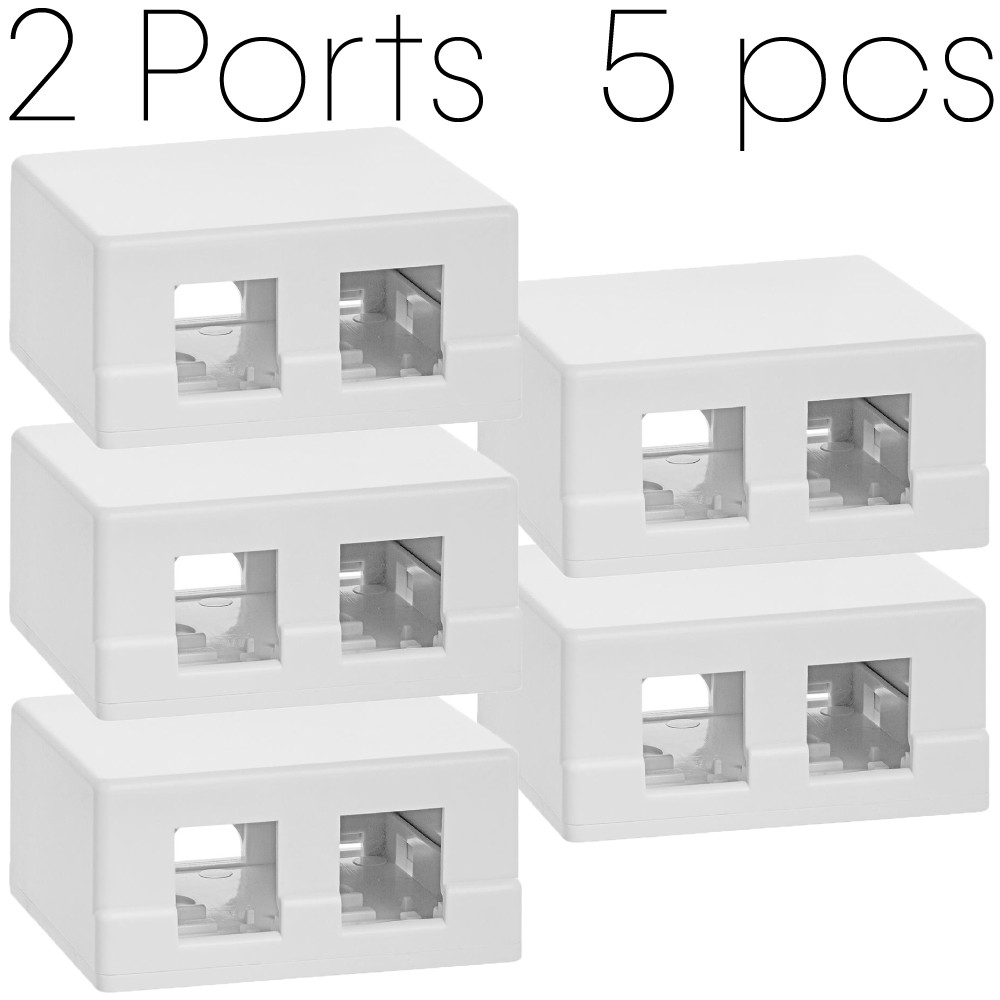 Keystone Jack Surface Mount 1 2 Ports Single Dual Hole Wall Box For Cat5e Cat6