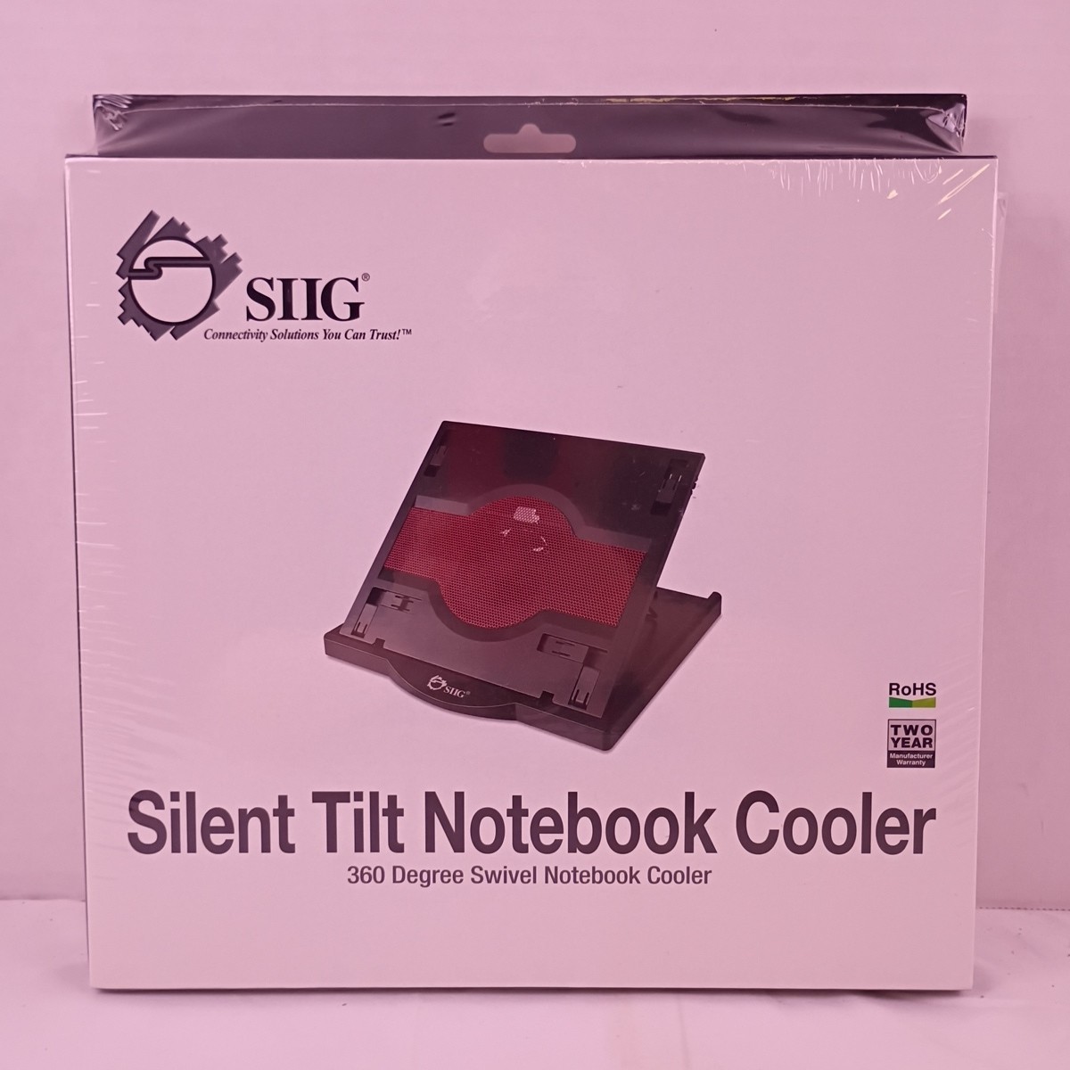 SIIG Silent Tilt Notebook Cooler 360 Degree Swivel Notebook Cooler New & Sealed