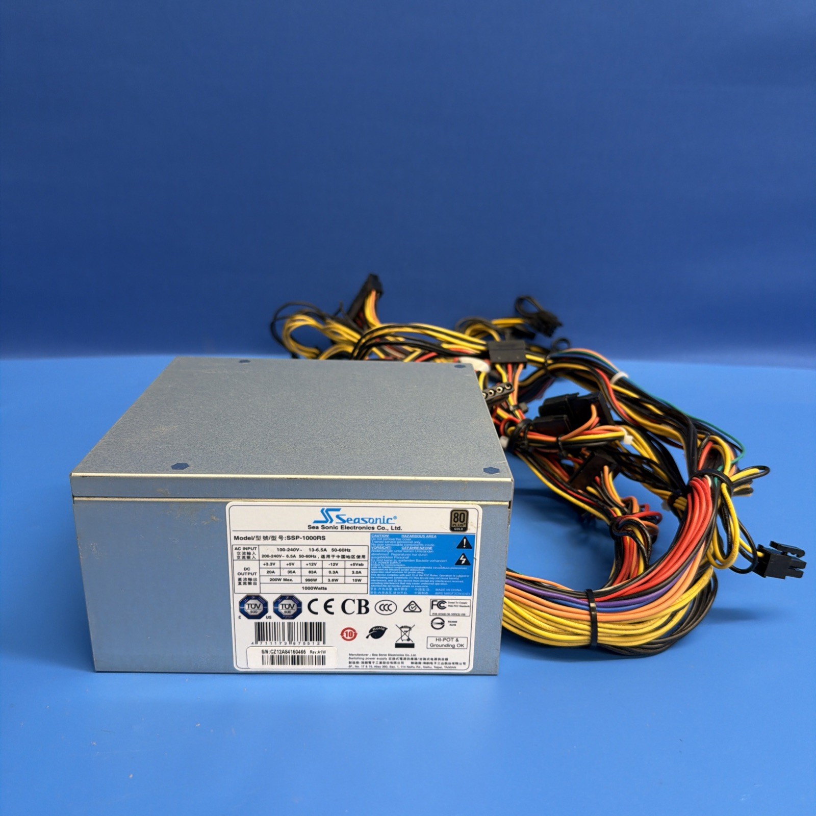 Seasonic SSP-1000RS 1000W 80+ Gold Power Supply PSU Tested Working