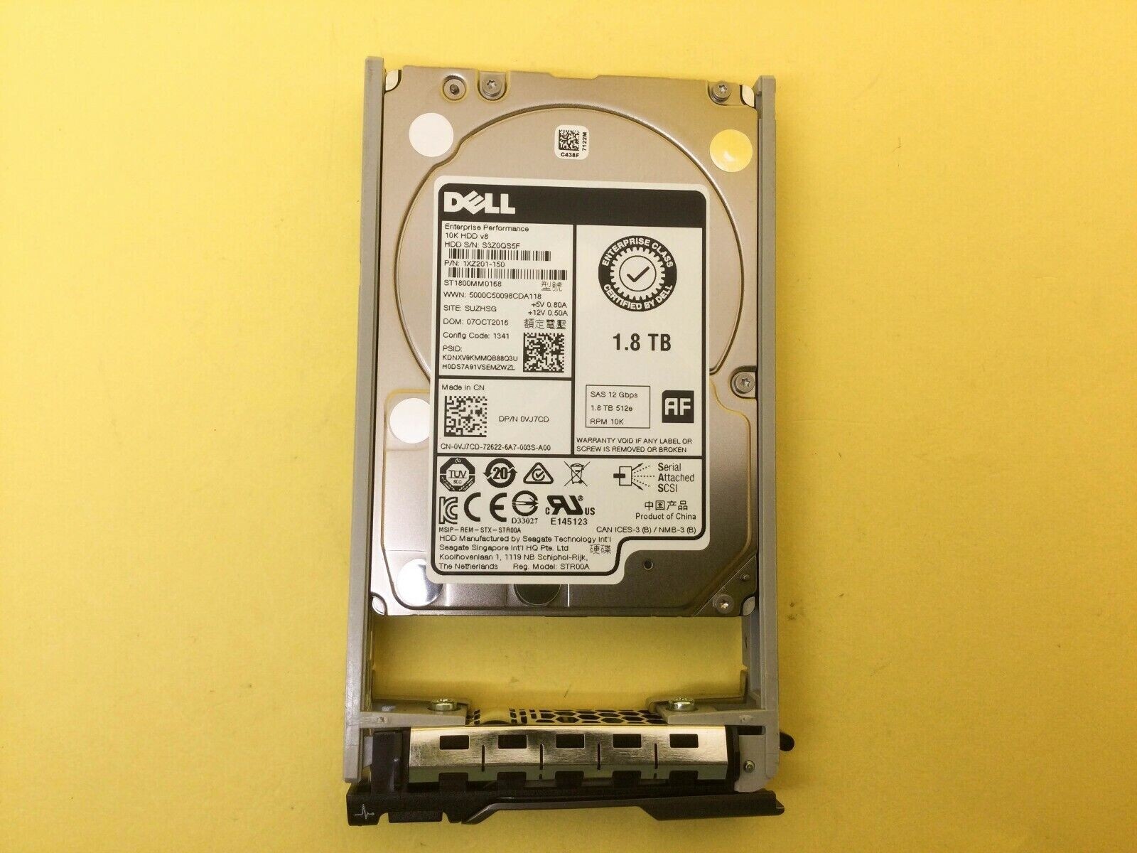 NEW 0VJ7CD DELL 1.8TB 10K 12Gbps SAS 2.5'' ENT HARD DRIVE HDD VJ7CD