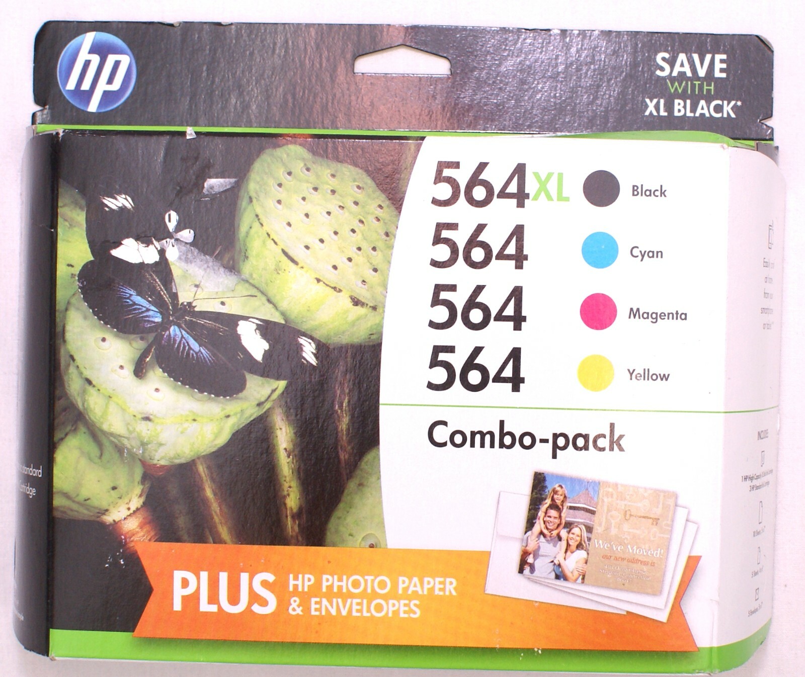 NEW Genuine HP 564XL Black & Color Combo-Pack Ink for 3520, 3521, 3522,EXP 12/16