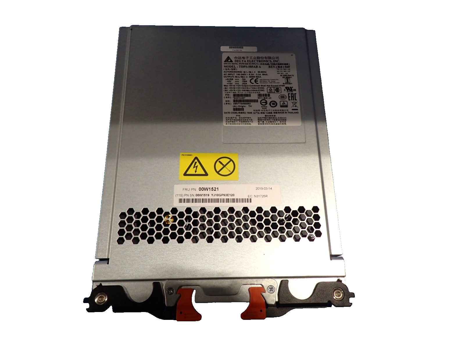 Lot of 5 IBM 00W1521 PSU 585w High Efficiency PSU Server AC Power Supply