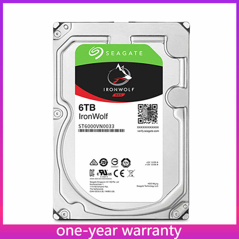 ST6000VN0033 Seagate Iron Wolf 6TB Multimedia Server Storage Internal 3.5" SATA