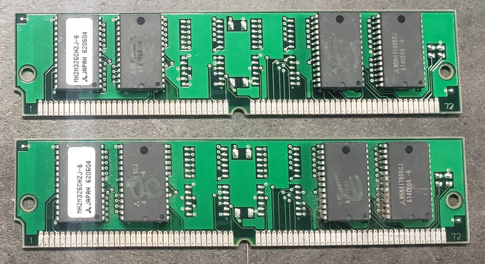 Matched Pair of 16MB 72 Pin SIMM EDO Non-Parity 60ns 32MB total