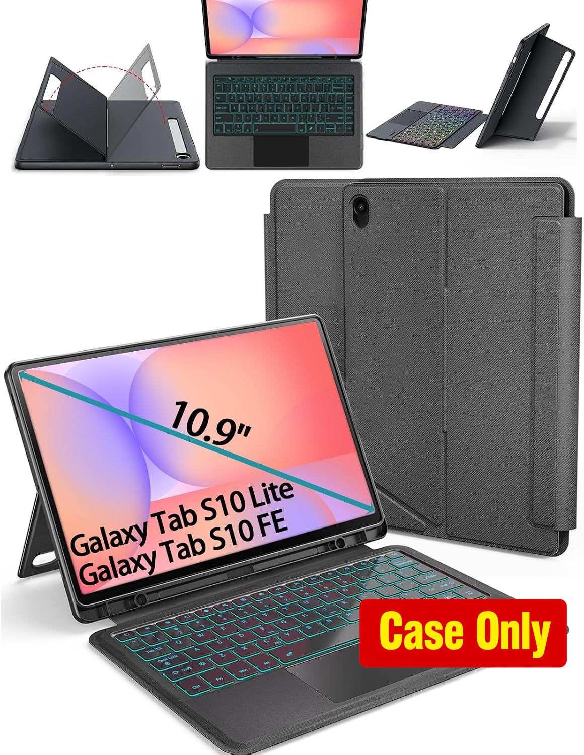 Case for Samsung Galaxy Tab S10 FE 10.9", S Pen Holder, Adjustable Viewing Angle