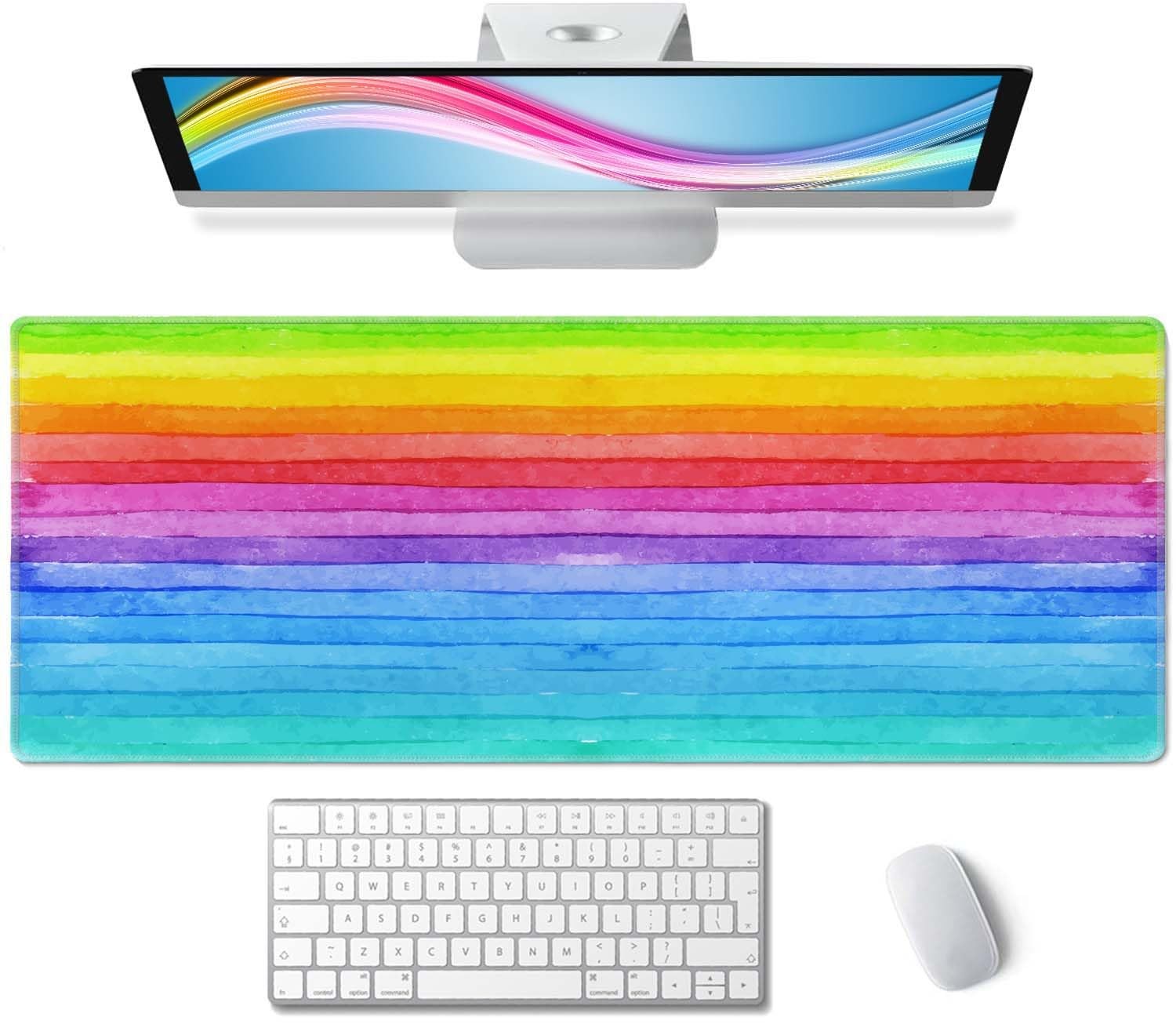Large Gaming Mouse Pad - XL Desk Mat for Keyboard Mice - Extended Long Thin R