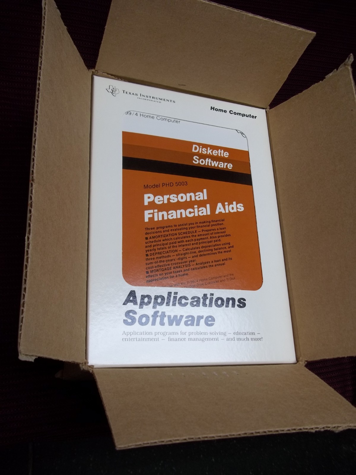 NEW TI-99/4A TI-99/4 Disk PERSONAL FINANCIAL AIDS NOS Diskette Financial PHD5003
