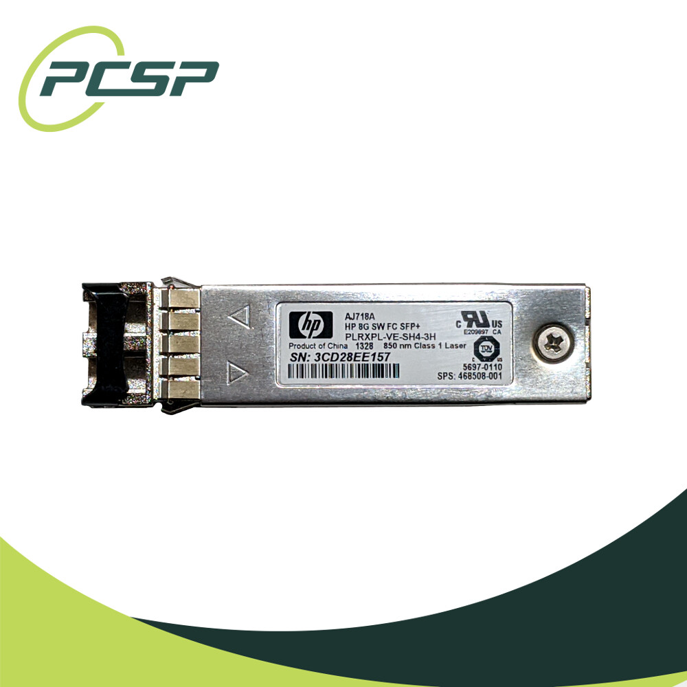 Lot of 100 HP AJ718A 8G SW FC SFP+ Transceiver 850nm PLRXPL-VE-SH4-3H 468508-001