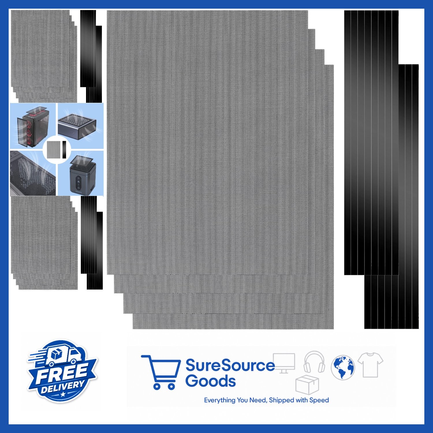 DIY PC Dust Filter 400x300mm Magnetic Mesh 4 Pack for Easy Cleaning & Protection