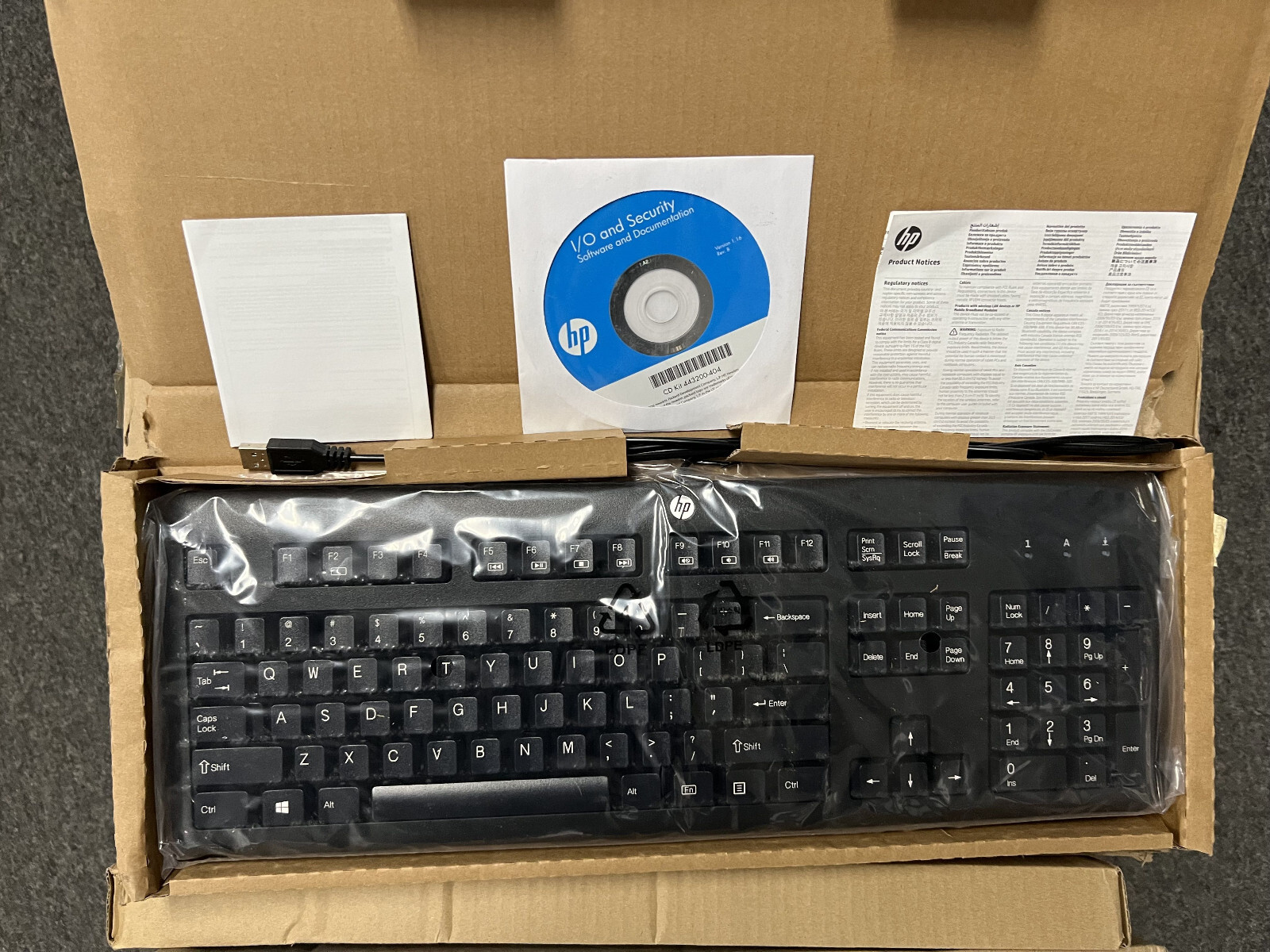 Lot of 10  New HP 672647-003 KU-1156 Wired Standard USB Desktop Keyboard - Black