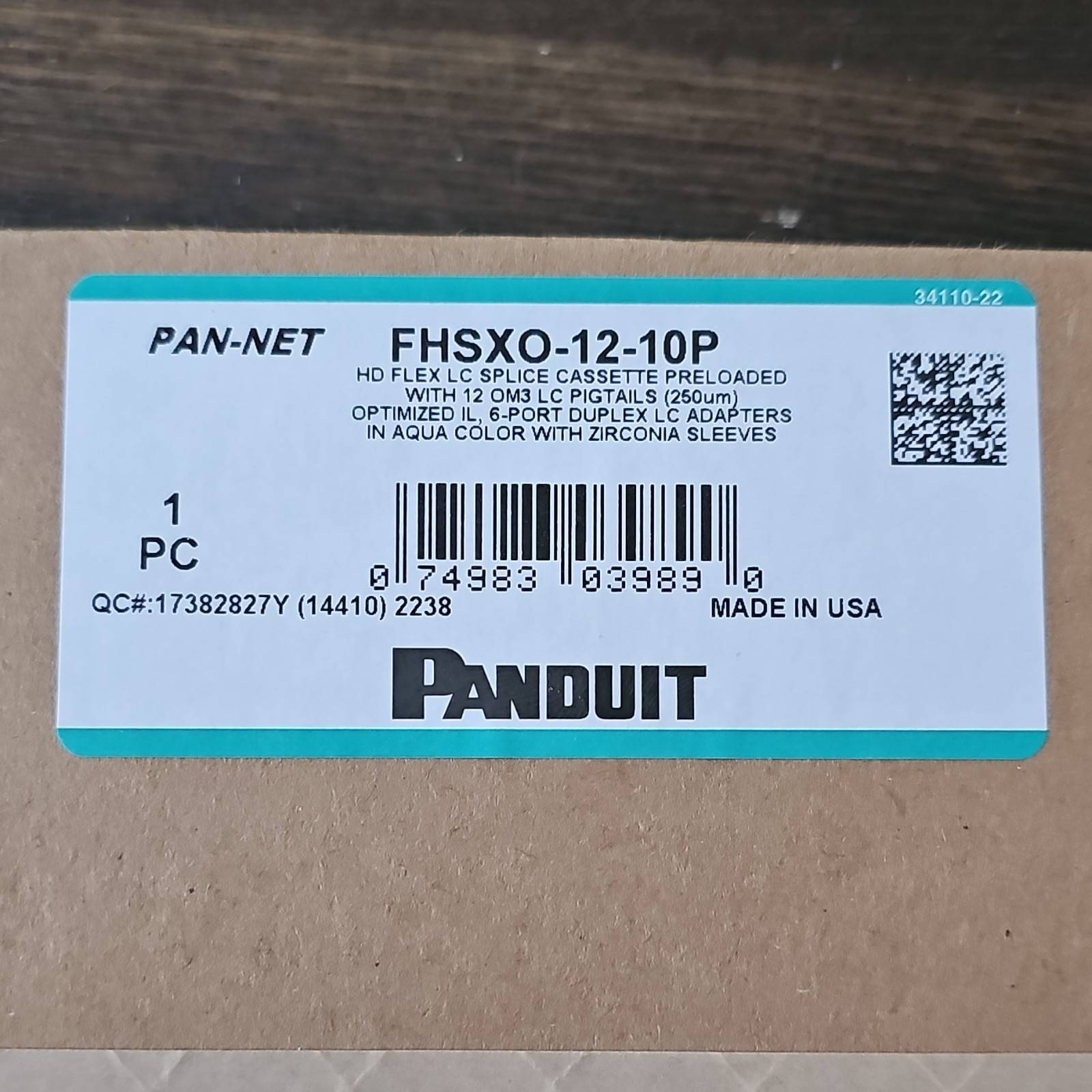 Panduit FHSXO-12-10P HD Flex LC Splice Cassette 12 OM3 LC Pigtails (Brand New)