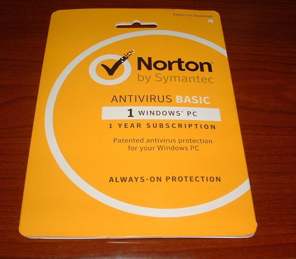 Norton  Antivirus Basic by Symantec 1 Year Subscription- 1 Windows PC New Sealed