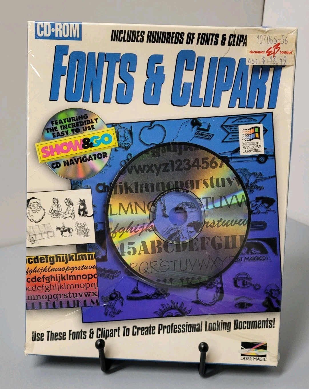 Fonts And Clipart PC CD Rom Vintage Software