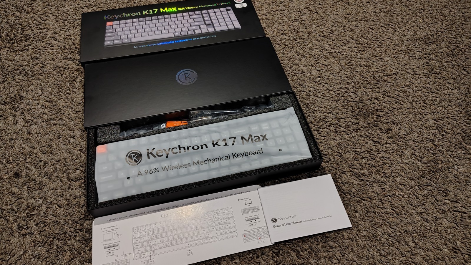 Keychron K17 Max K17M-A1 Wireless Mechanical Keyboard Red Switch White Backlight